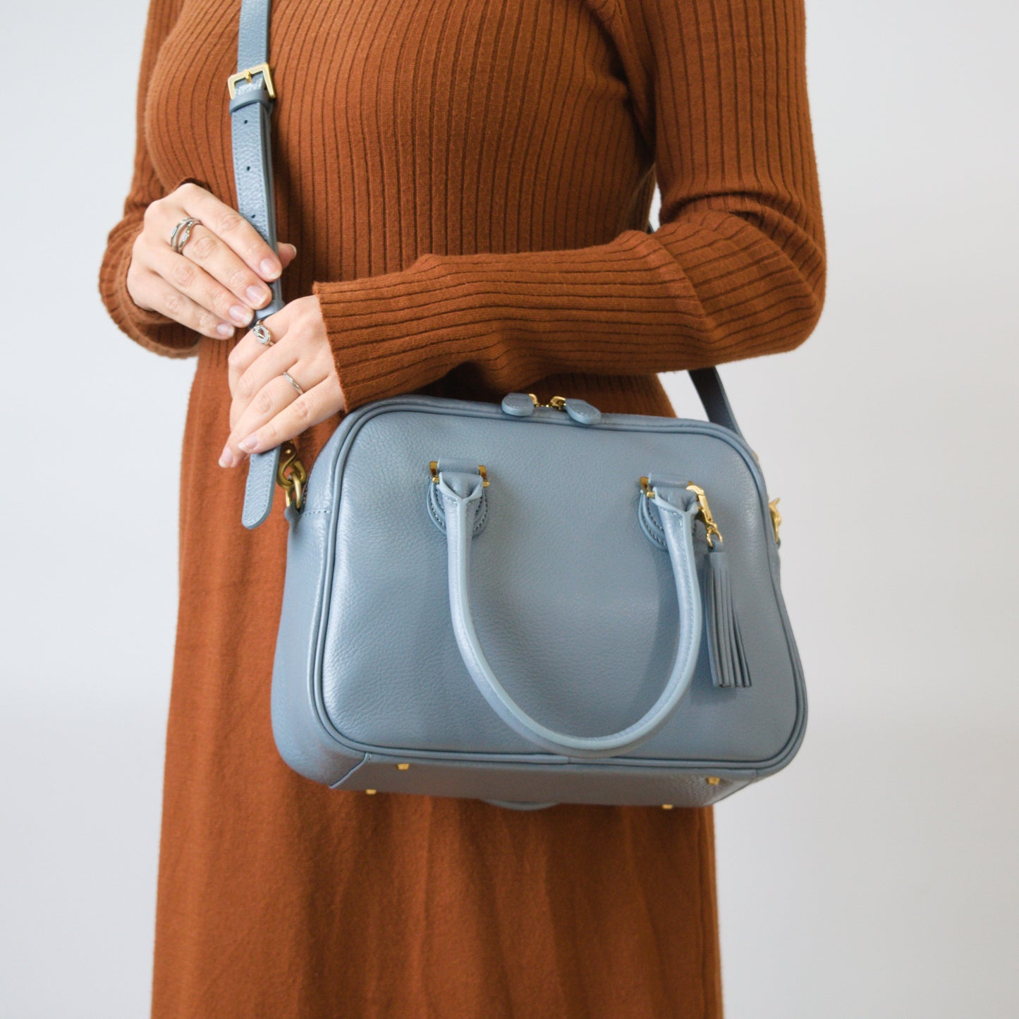 オリーブレザー 2Wayミニボストン