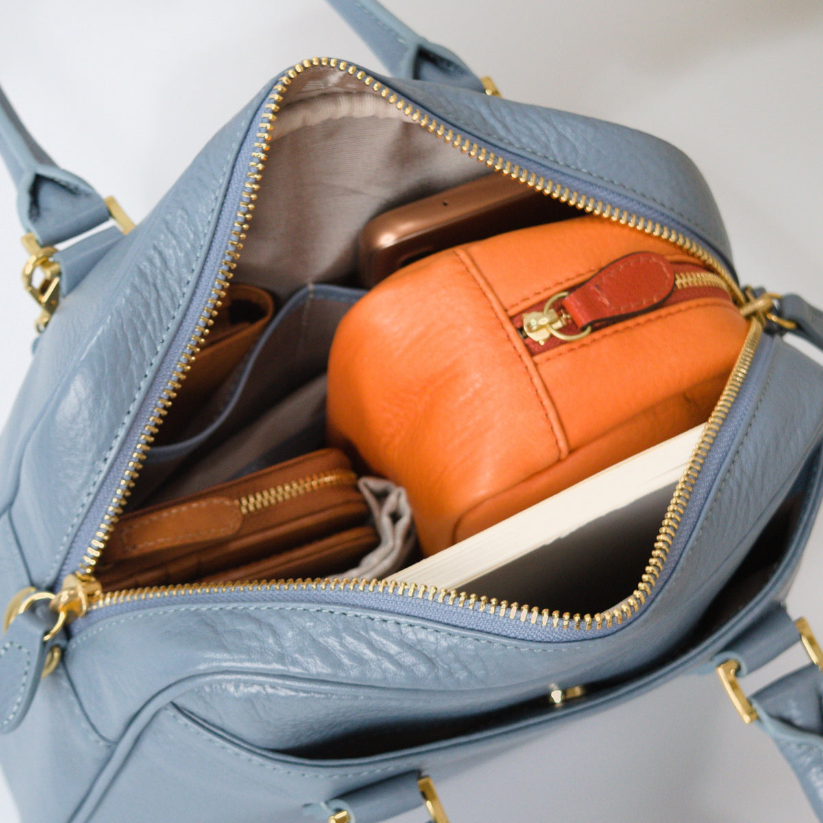 オリーブレザー 2Wayミニボストン