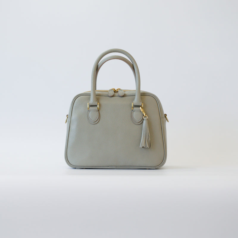 オリーブレザー 2wayミニボストンバッグ<br>color：Greige