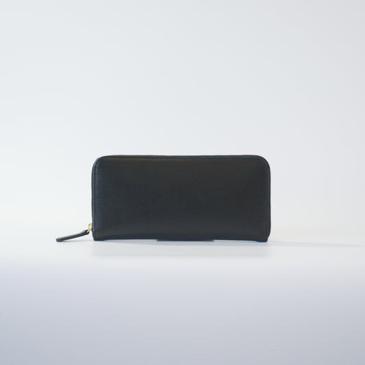 ムラ染めレザーのラウンドファスナー長財布