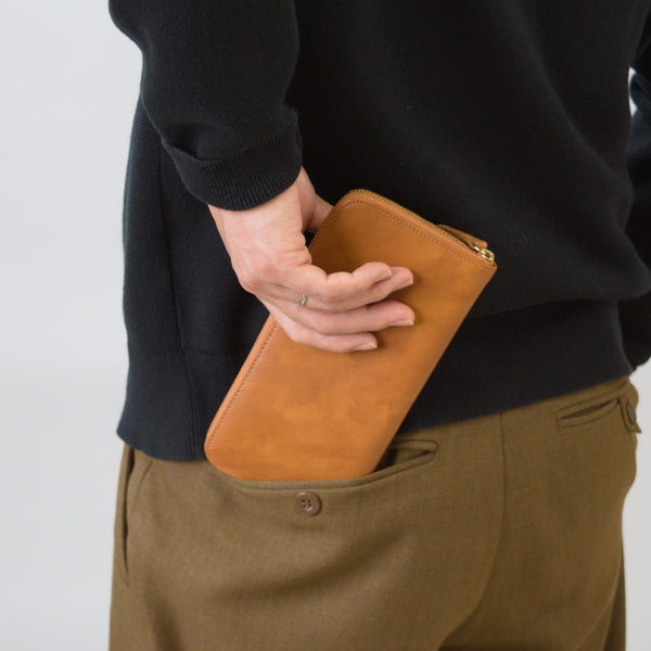 ムラ染めレザーのラウンドファスナー長財布 3