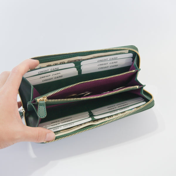 ムラ染めレザーのラウンドファスナー長財布 2