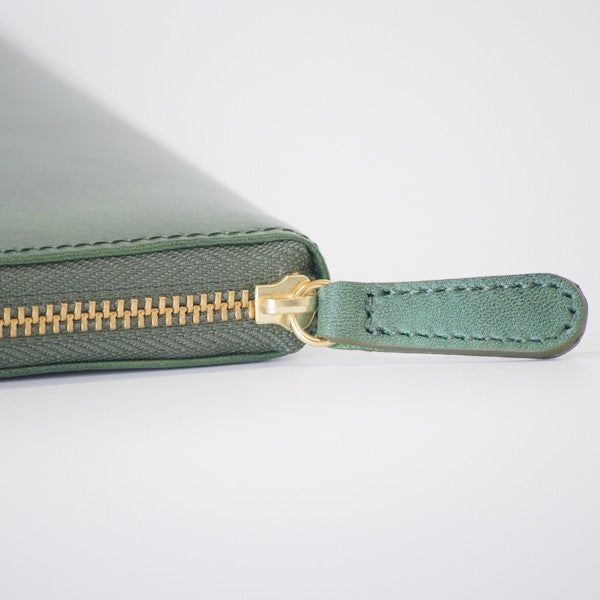 ムラ染めレザーのラウンドファスナー長財布