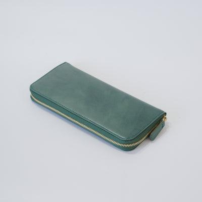 ムラ染めレザーのラウンドファスナー長財布