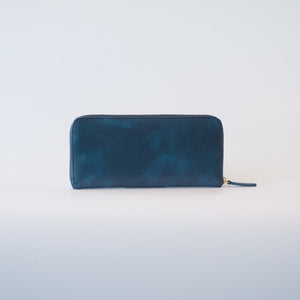 ムラ染めレザーのラウンドファスナー長財布