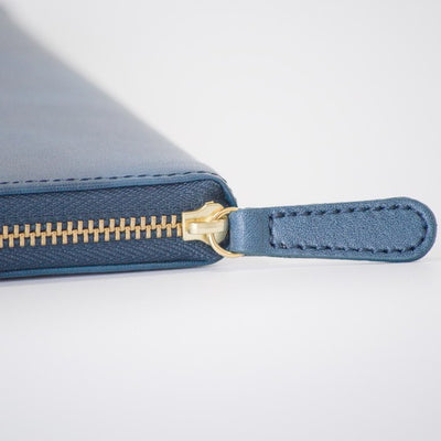 ムラ染めレザーのラウンドファスナー長財布