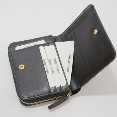 ムラ染めレザーのラウンドファスナー短財布