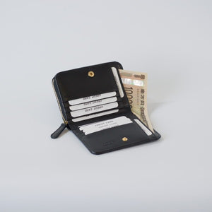 ムラ染めレザーのラウンドファスナー短財布