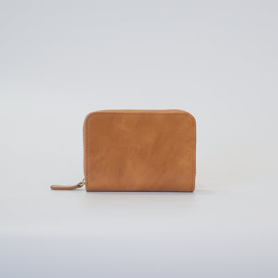 ムラ染めレザーのラウンドファスナー短財布