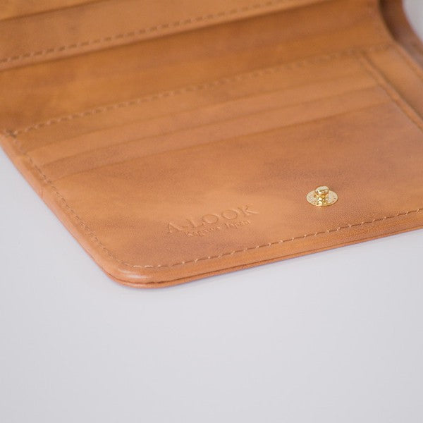 ムラ染めレザーのラウンドファスナー短財布