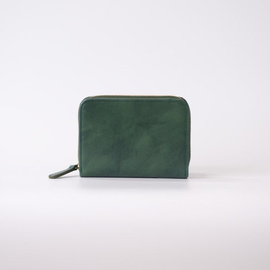 ムラ染めレザーのラウンドファスナー短財布