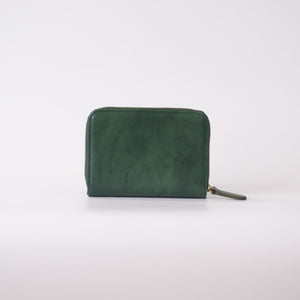 ムラ染めレザーのラウンドファスナー短財布