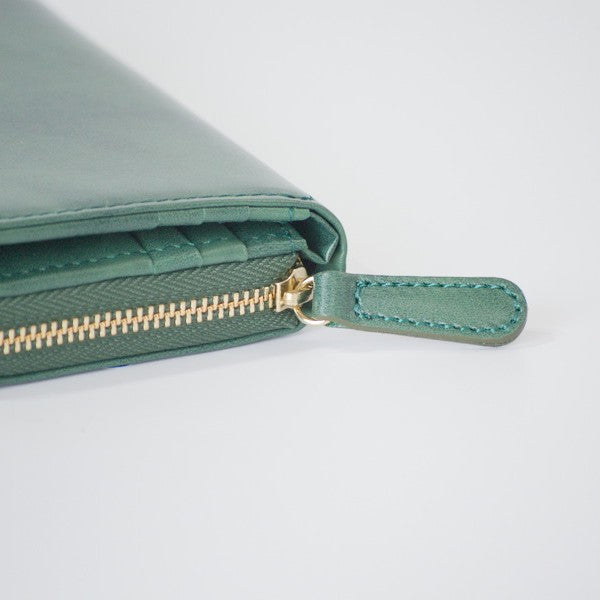 ムラ染めレザーのラウンドファスナー短財布