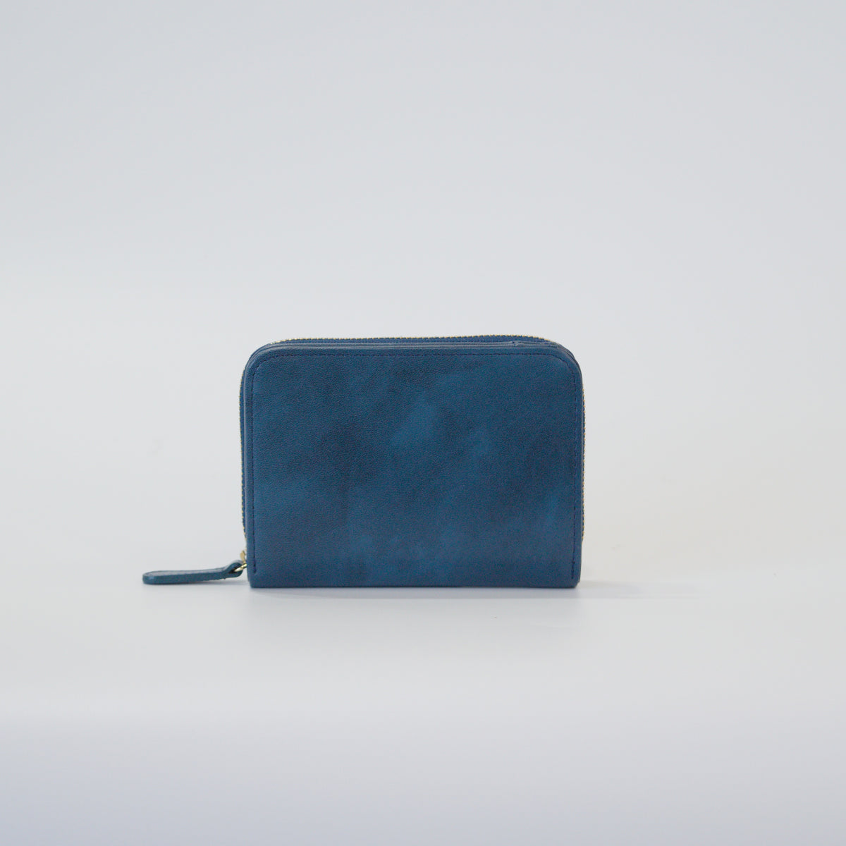 ムラ染めレザーのラウンドファスナー短財布