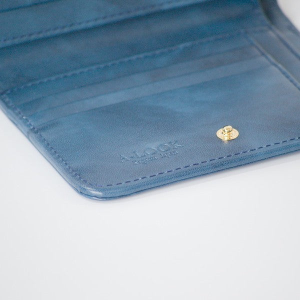 ムラ染めレザーのラウンドファスナー短財布