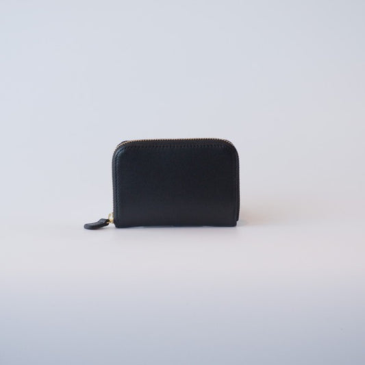 ムラ染めレザーのラウンド小銭入れ