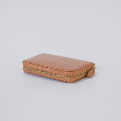 ムラ染めレザーのラウンド小銭入れ