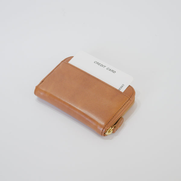 ムラ染めレザーのラウンド小銭入れ 4