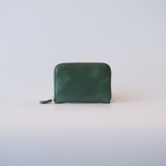 ムラ染めレザーのラウンド小銭入れ