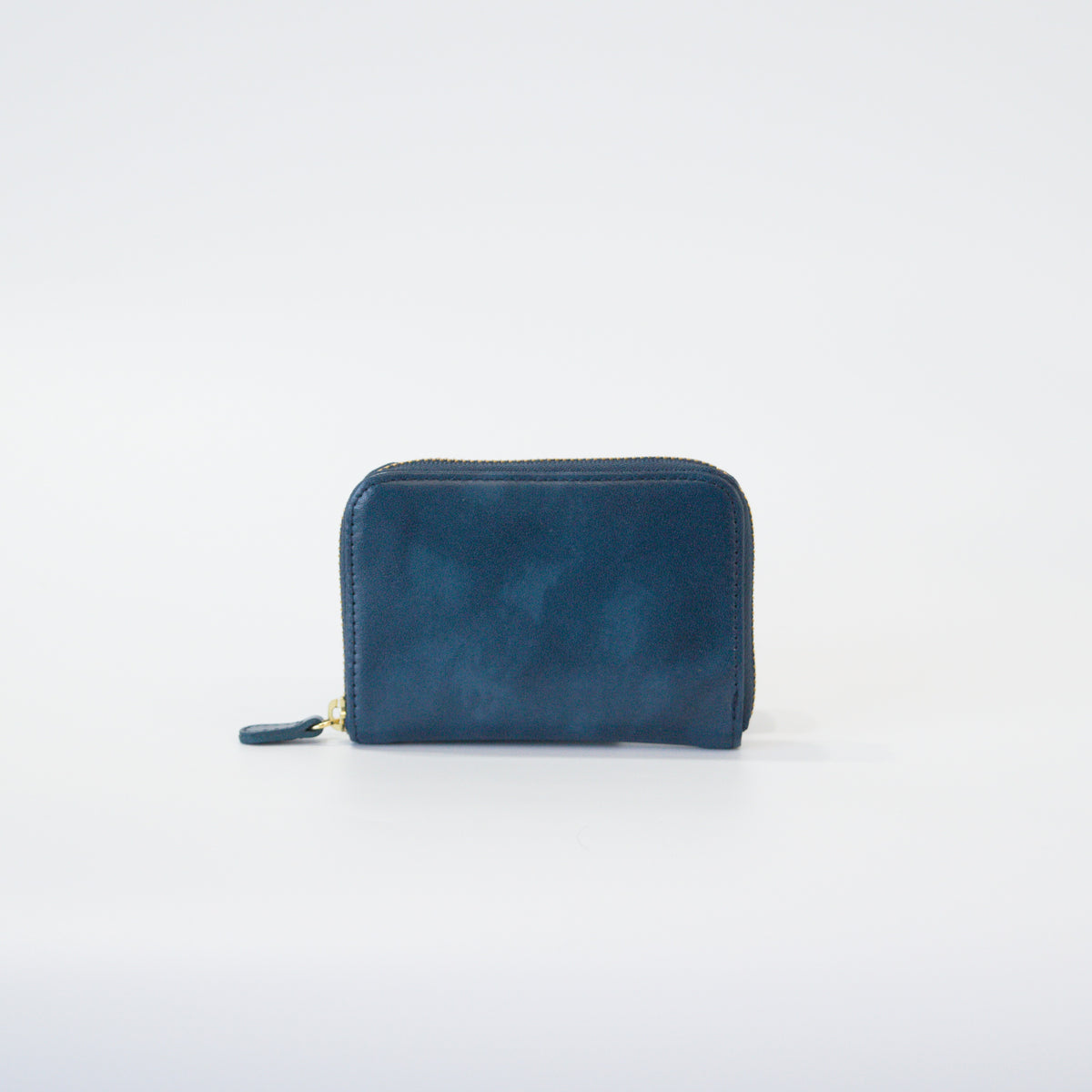 ムラ染めレザーのラウンド小銭入れ