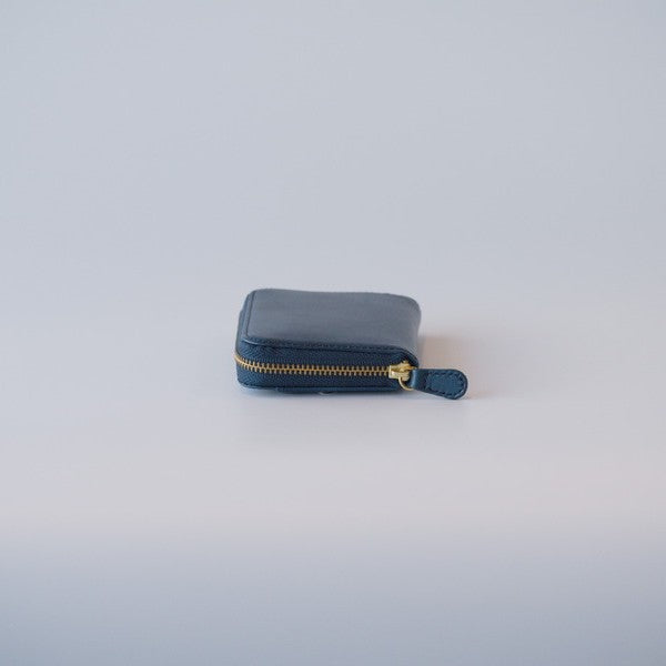 ムラ染めレザーのラウンド小銭入れ