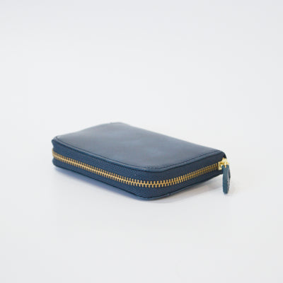 ムラ染めレザーのラウンド小銭入れ