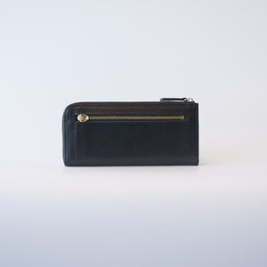 ムラ染めレザーのマチ付きL字束入れ