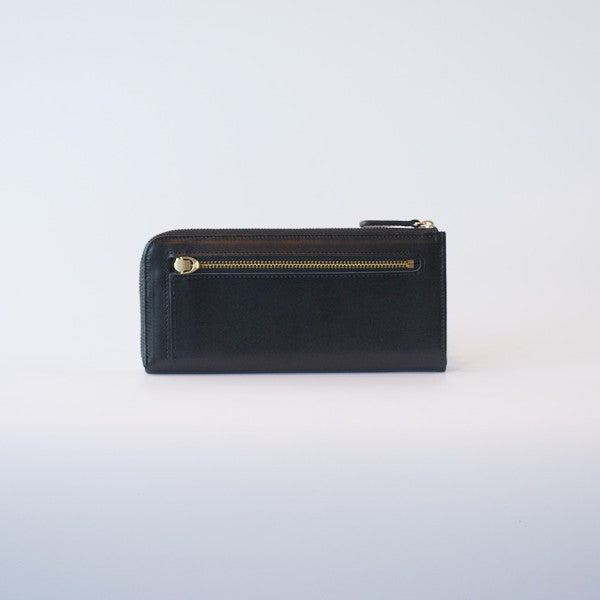 ムラ染めレザーのマチ付きL字束入れ