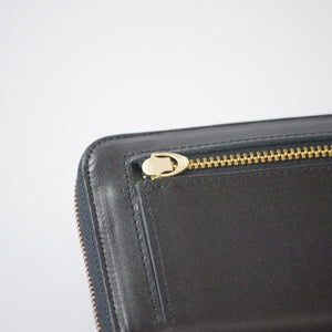 ムラ染めレザーのマチ付きL字束入れ