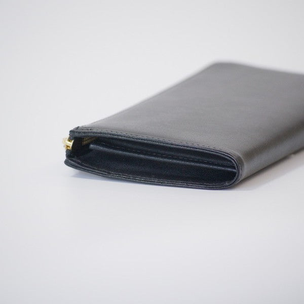 ムラ染めレザーのマチ付きL字束入れ