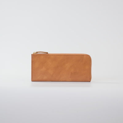 ムラ染めレザーのマチ付きL字束入れ