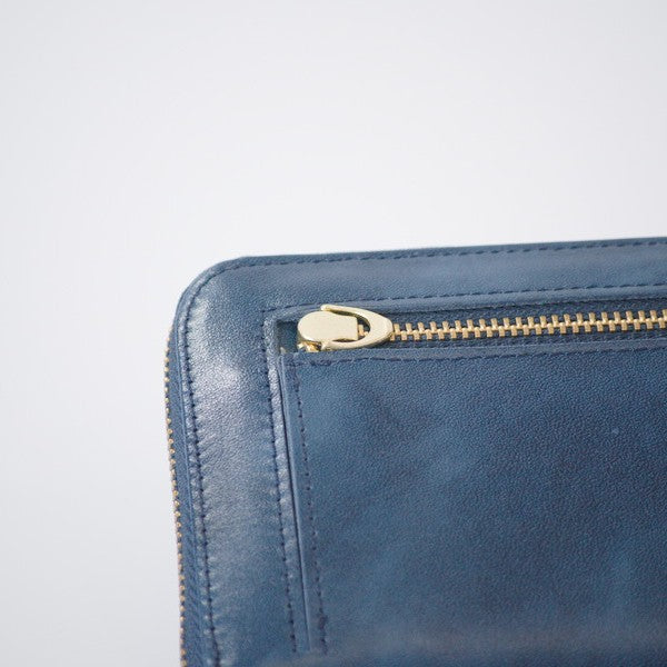 ムラ染めレザーのマチ付きL字束入れ 3