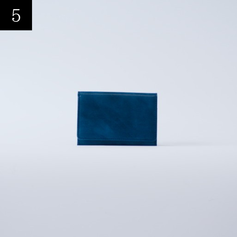 ムラ染めレザーの名刺入れcolor:Navy