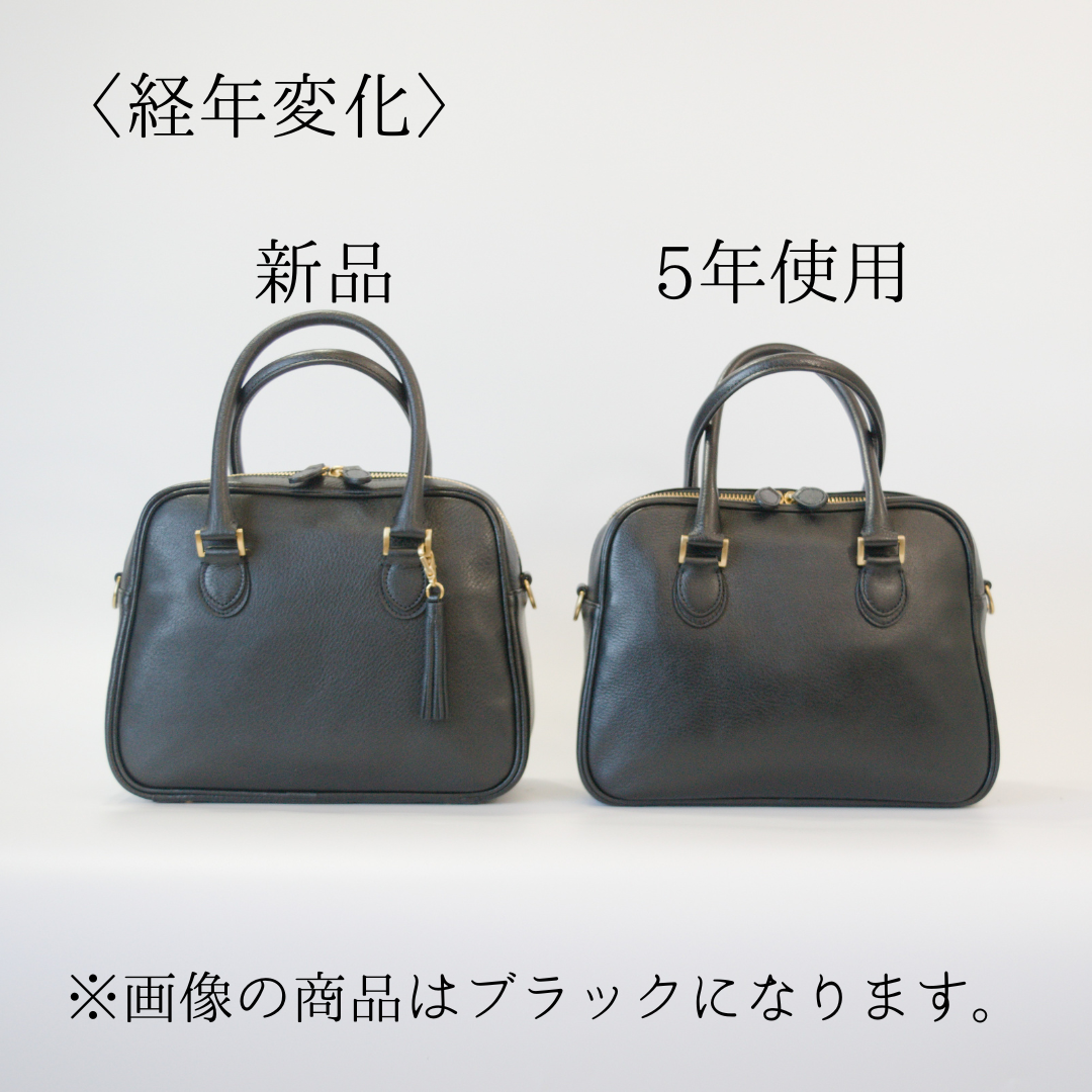 オリーブレザー 2Wayミニボストン